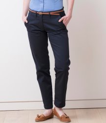 Henbury Ladies 65/35 Flat Fronted Chino Trousers