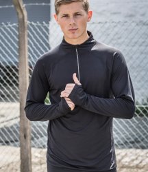 Tombo Long Sleeve Zip Neck Performance Top