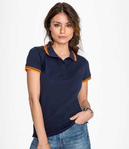 SOL'S Ladies Pasadena Tipped Cotton Piqu Polo Shirt