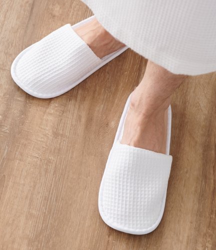 TC66 Towel City Waffle Mule Slippers