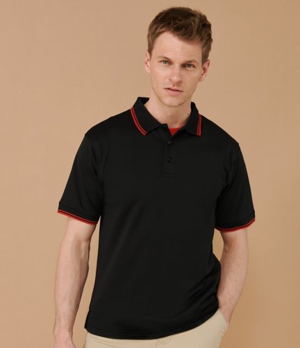 H482 Henbury Coolplus Tipped Polo Shirt