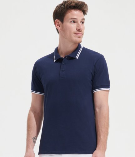 10577 SOL'S Pasadena Tipped Cotton Piqu Polo Shirt