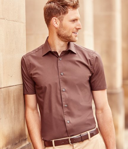 Russell Collection Short Sleeve Easy Care Fitted Shirt