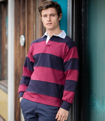 Front Row Sewn Stripe Rugby Shirt