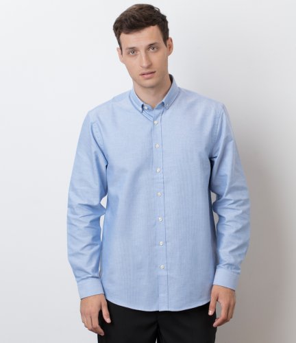 Henbury Modern Long Sleeve Classic Fit Oxford Shirt