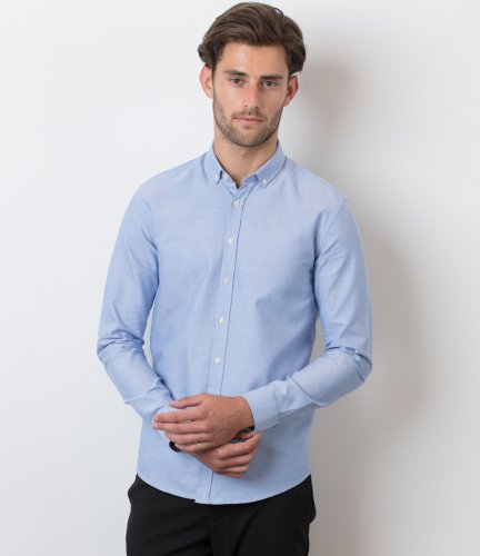 Henbury Modern Long Sleeve Slim Fit Oxford Shirt