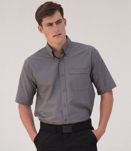 Henbury Short Sleeve Classic Oxford Shirt