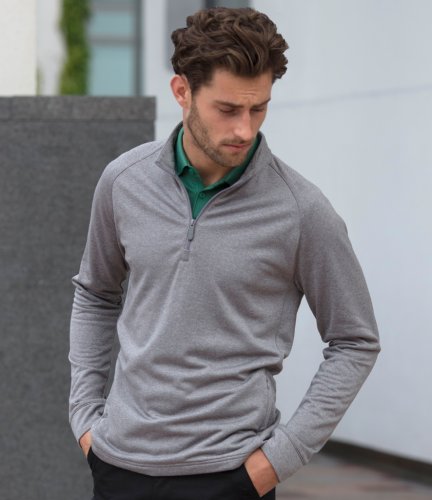 Henbury Zip Neck Wicking Top