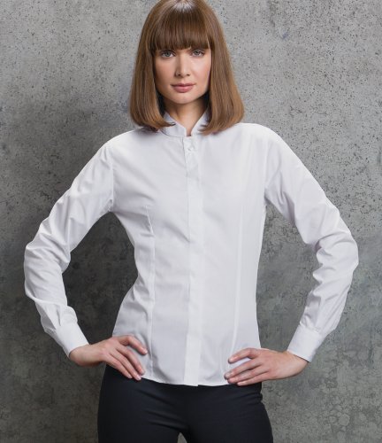 Kustom Kit Ladies Long Sleeve Tailored Mandarin Collar Shirt