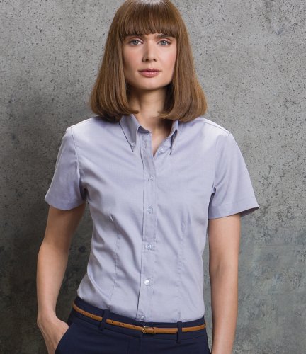 Kustom Kit Ladies Premium Short Sleeve Tailored Oxford Shirt