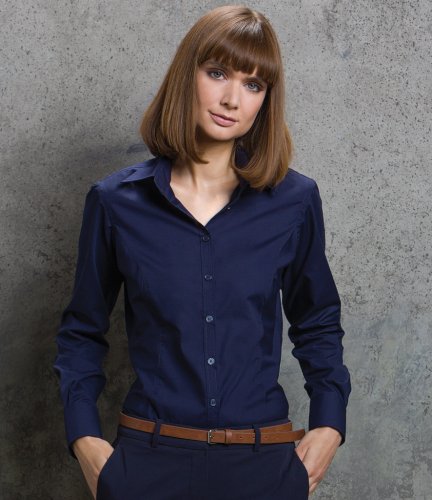 Kustom Kit Ladies Long Sleeve Tailored Business Shirt