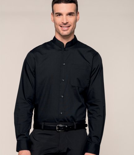 Kariban Long Sleeve Mandarin Collar Shirt