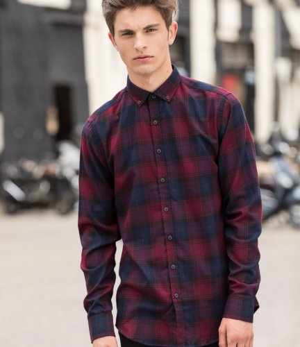 SF Men Brushed Check Casual Shirt