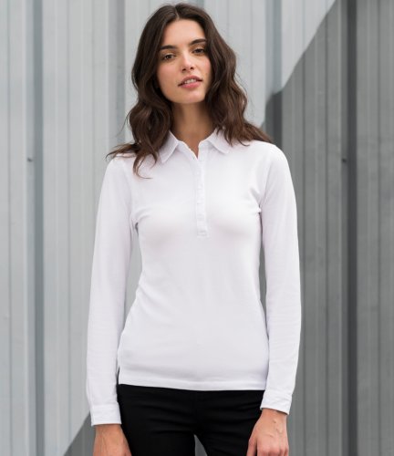 SF Ladies Long Sleeve Stretch Polo Shirt